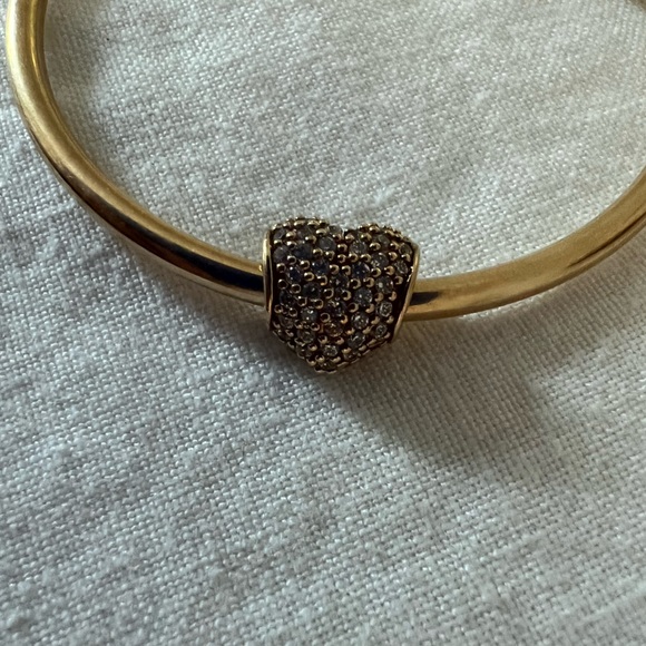 Pandora 14kt yellow gold with page white cubic zirconia...
